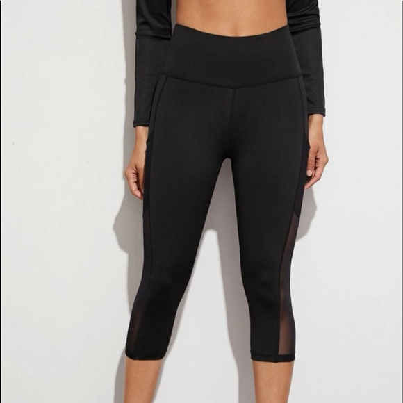 🖤 SHEIN Mesh Insert Cropped Leggings 🖤 - Picture 4 of 10